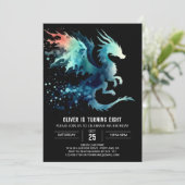 Invitation Mysterious Dragon Birthday Imprimable (Debout devant)