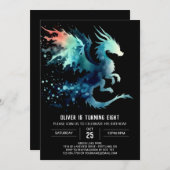 Invitation Mysterious Dragon Birthday Imprimable (Devant / Derrière)