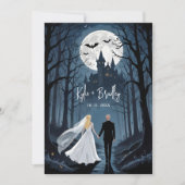 Invitation Mysterious Forest Wedding Couple Haunted Castle (Devant)