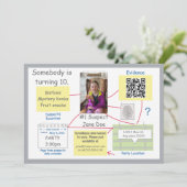 Invitation Mystery Crime solutionner la preuve Commission QR  (Debout devant)