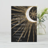 Invitation Mystic Black Gold Sun Moon Mandala (Debout devant)