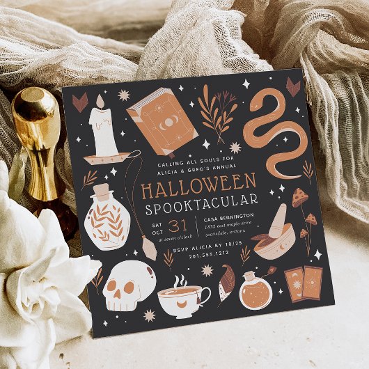 Invitation Mystic Boho Crystal Halloween Party
