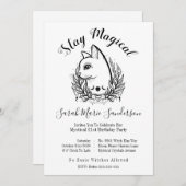 Invitation Mystic Cat 21st Birthday Magic Halloween Moonphase (Devant / Derrière)