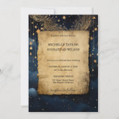 Invitation Mystic Celestin Midnight Blue Gold Stars Lune (Devant)