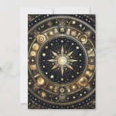 Invitation Mystic Chic Black Gold Mariage (Dos)