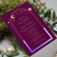 Mystic Chic Fuchsia Gold Star Moon Espace photo
