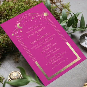 Invitation Mystic Chic Gold Star Moon Espace photo