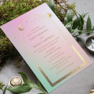 Invitation Mystic Chic Pastel Star Moon Espace Photo