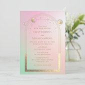 Invitation Mystic Chic Pastel Star Moon Espace Photo (Debout devant)
