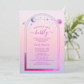 Invitation Mystic Chic Sunset Fête des mariées rose (Debout devant)