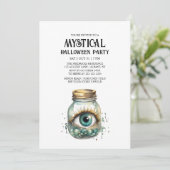 Invitation Mystic Eye Fortune Éffrayant Mint Halloween Party (Debout devant)