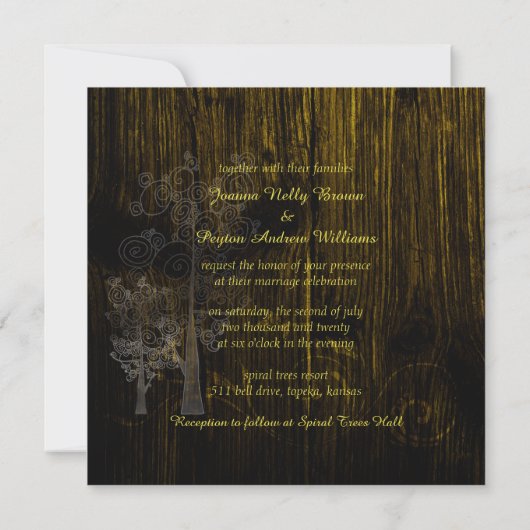 Invitation Mystic Fairytale Trees Mariage (Dos)