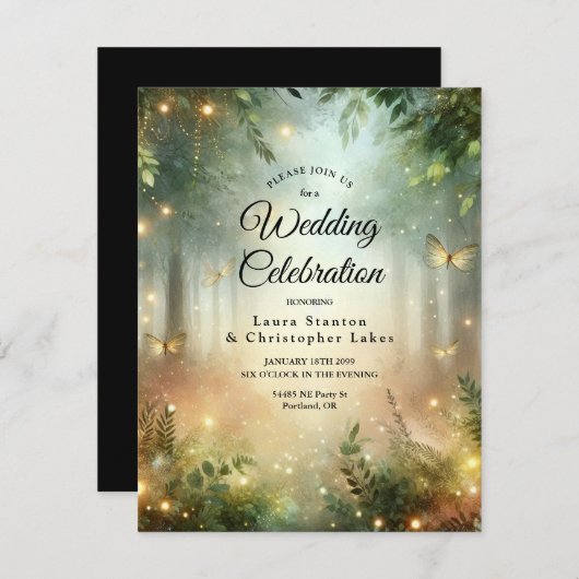 Invitation Mystic Forest Meadow Magic (Devant / Derrière)