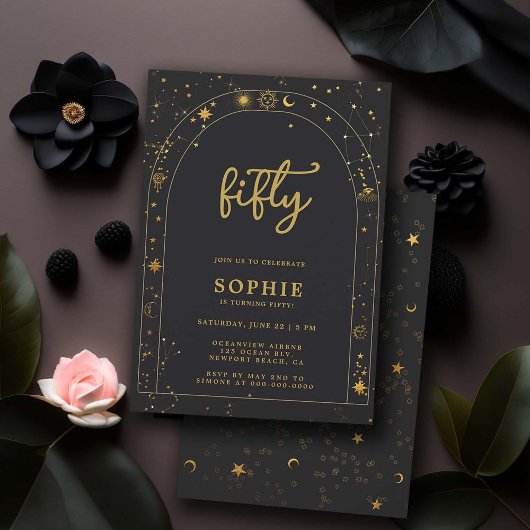 Invitation Mystic Fortune Astrologie Boho Arch 50e anniversai