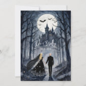 Invitation Mystic Gothic Forest Wedding Couple Haunted Castle (Devant)