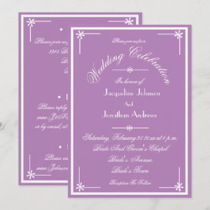 Invitation Mystic Mauve All In One RSVP Courriel Mariage du s
