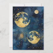 Invitation Mystic Midnight Blue Gold Fiançailles (Dos)