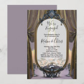 Invitation Mystic Night Gold Draps Partie d'engagement (Devant / Derrière)