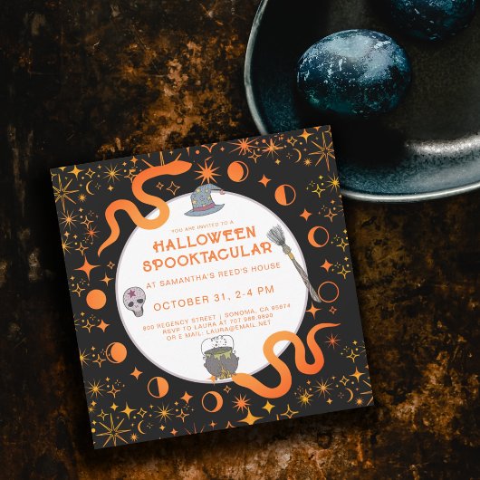 Invitation Mystic Snakes Witch Halloween Spooktacular Party