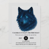 Invitation Mystic Star Wolf Birthday (Devant / Derrière)