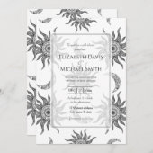 Invitation Mystic Sun Moon noir et blanc (Devant / Derrière)