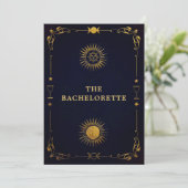 Invitation Mystic Tarot Fortune Navy Gold Bachelorte Party (Debout devant)