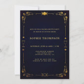 Invitation Mystic Tarot Fortune Navy Gold Bachelorte Party (Dos)