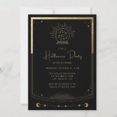 Invitation Mystical Black Gold Tarot Halloween (Devant)