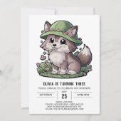 Invitation Mystical Dreamy Digital Wolf Anniversaire (Devant)