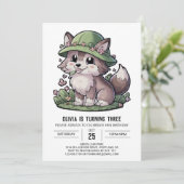 Invitation Mystical Dreamy Digital Wolf Anniversaire (Debout devant)