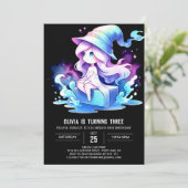 Invitation Mystical Elegant Wizard Anniversaire (Debout devant)