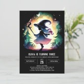 Invitation Mystical Elegant Wizard Anniversaire (Debout devant)