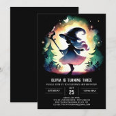 Invitation Mystical Elegant Wizard Anniversaire (Devant / Derrière)
