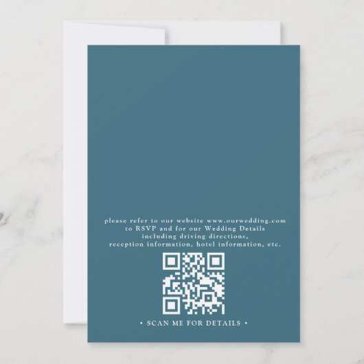 Invitation Mystical Moonlight Blue Sea Turtle QR Code Wedding (Dos)