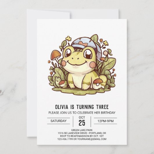 Invitation Mystical Pretty Frog Digital Anniversaire (Devant)