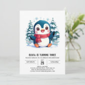 Invitation Mystical Pretty Penguin Digital Anniversaire (Debout devant)