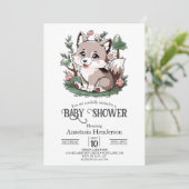 Invitation Mystical Pretty Wolf Baby shower (Debout devant)