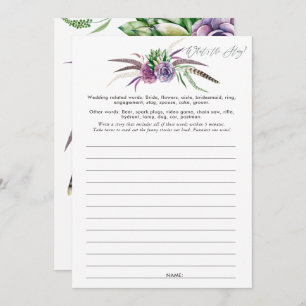 Invitation Mystical Succulents jeu de Fête des mariées