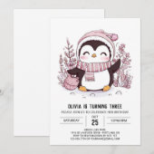 Invitation Mystical Whimsical Penguin Digital Anniversaire (Devant / Derrière)