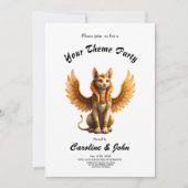 Invitation Mystical Winged Cat Sphinx - Art Imaginaire égypti (Devant)