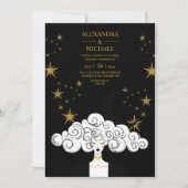 Invitation Mystique Black Gold Celestial Lune Mariage Invita (Devant)