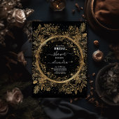 Invitation Mystique Céleste Mariage Noir et Or
