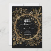 Invitation Mystique Céleste Mariage Noir et Or (Devant)