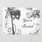 Invitation mystique de BW de mascarade (Devant / Derrière)