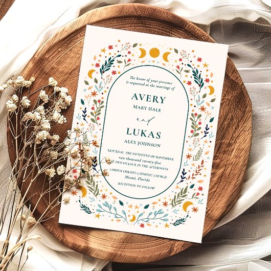 Invitation mystique de mariage vintage