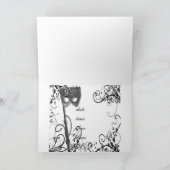 Invitation Mystique de mascarade noir et blanc (Intérieur)