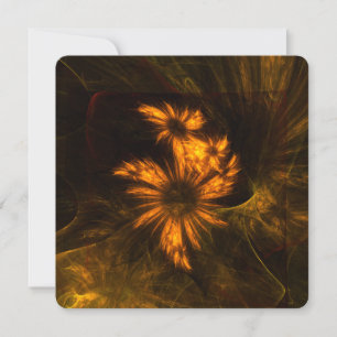 Invitation Mystique Garden Or Abstrait Doré Art Fractal