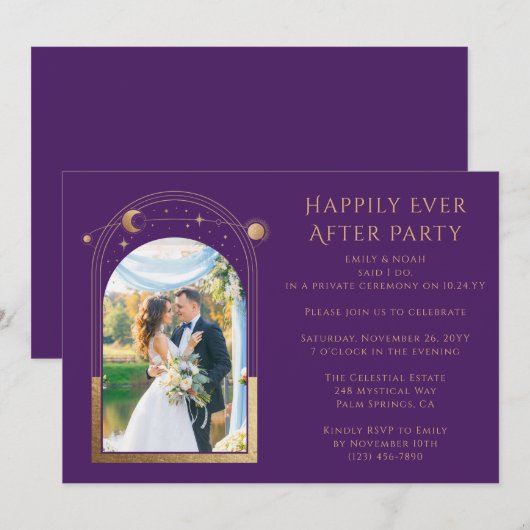 Invitation Mystique Heureux Jamais Après La Réception De Mari (Devant / Derrière)