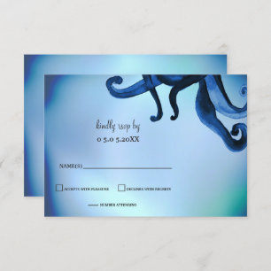Invitation Mystique Océan Octopus Mariage rsvp