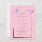 Invitation Mystique rose violet Sun Star Moon Astronomie Espa (Devant)